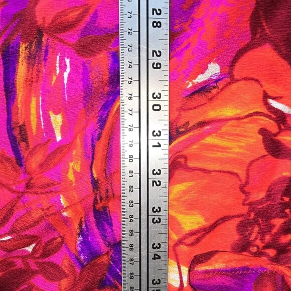 VINTAGE 60s 70s Psychedelic Floral Kaftan Muumuu Maxi Dress Hot Pink Orange... - Picture 6 of 6